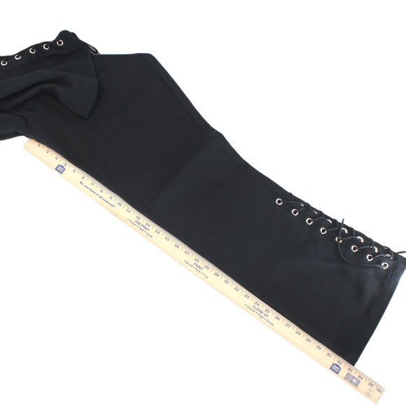 Lip Service Black Lace-Up Corset Pants SZ L Gothic Punk Low Rise Cotton Y2K Alt - Picture 7 of 15